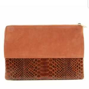 Céline Rust Orange Suede and Mahogany Brown Python